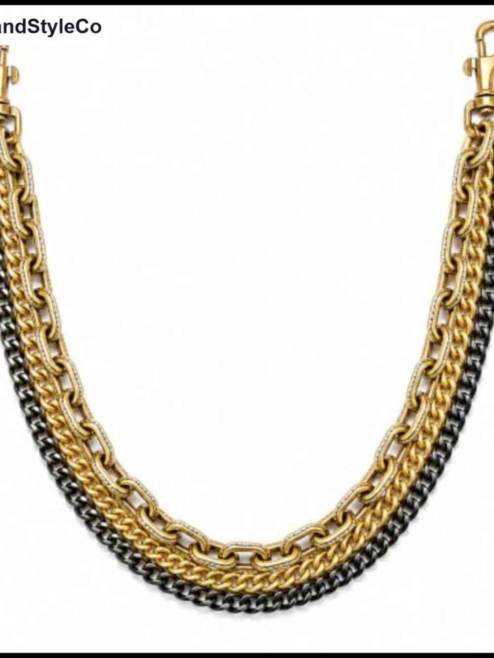 Tri-Layered Purse Chain Bag Charm Metal 19.7" Top Handle Replacement